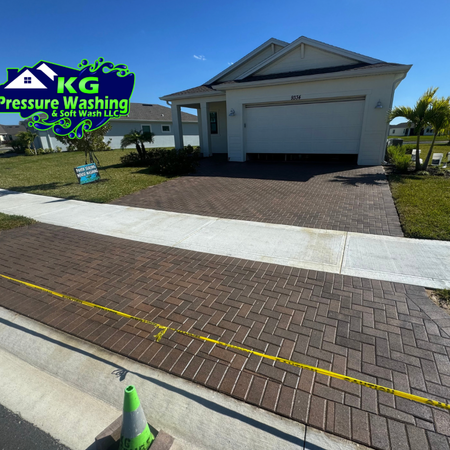 After sanding and sealing coffee colored pavers crème colored ho