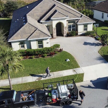 Drone shot before stripping failed sealer Photo Optimized