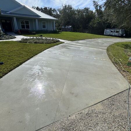 After cleaning rust off concrete driveway