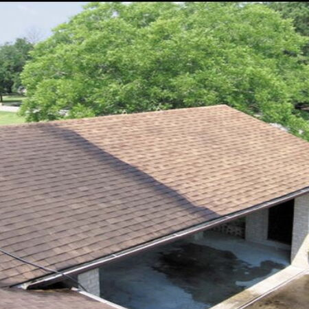 Drastic half cleaned roof soft washing