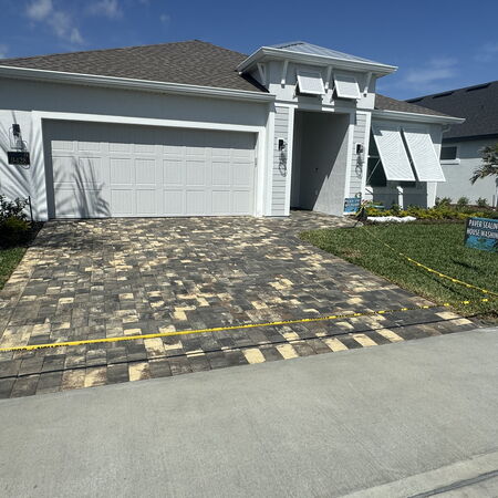 After paver sealing new Viera build home- pavers are much more v